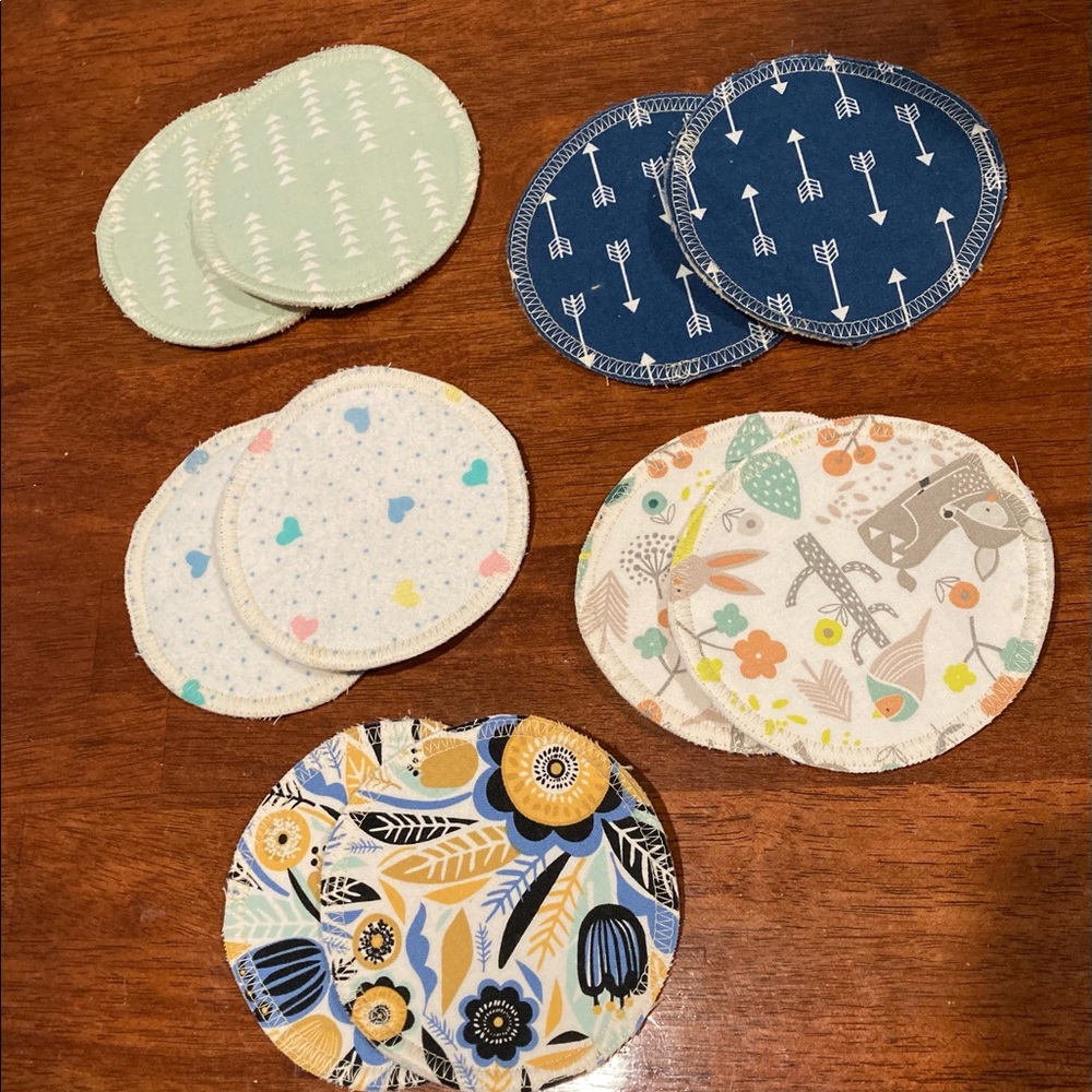 5 NEW washable nursing pad sets